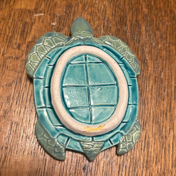 Signed Turtle Pottery Dish - Picture 5 of 6